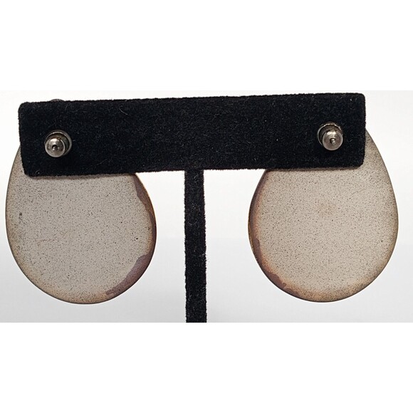 Southwest Bohemian Black & Gold Ceramic Teardrop Earrings Post 2 3/4 inch - Picture 7 of 9